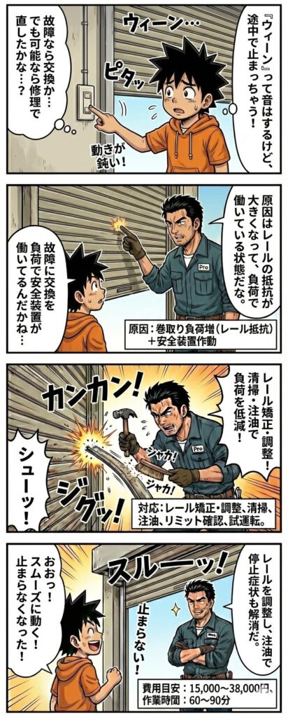 電動シャッター動かない