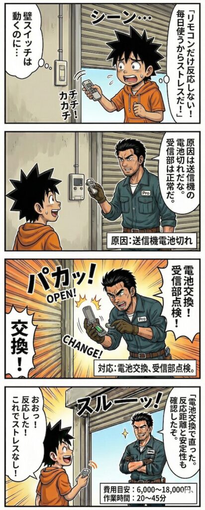 シャッターの電池切れの施工事例